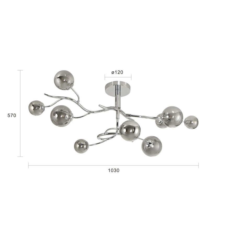Brilagi - LED-Anbauleuchte MISTEL 9xG9/3W/230V glänzendes Chrom/rauchig