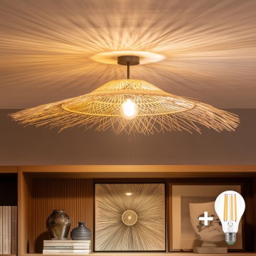 Brilagi - LED-Aufbau-Deckenleuchte CERIA BOHO 1xE27/60W/230V Ø 100 cm schwarz/beige