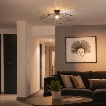 Brilagi - LED-Aufbau-Deckenleuchte CERIA WIRE 1xE27/40W/230V Ø 80 cm schwarz