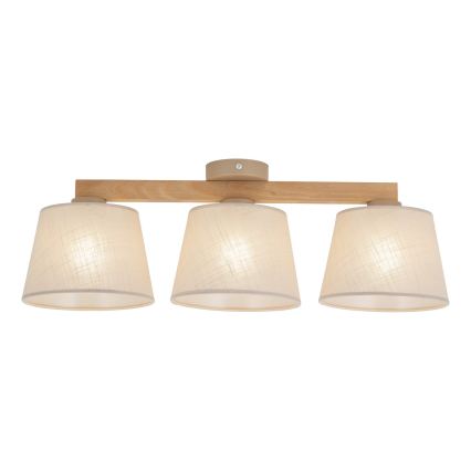 BRILAGI - LED-Aufbau-Deckenleuchte LATTE SABIA 3xE27/15W/230V Kiefer/Beige