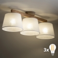 BRILAGI - LED-Aufbau-Deckenleuchte LATTE SABIA 3xE27/15W/230V Kiefer/weiß