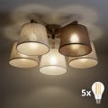 BRILAGI - LED-Aufbau-Deckenleuchte LATTE SABIA 5xE27/15W/230V Kiefer/Mix