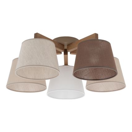 BRILAGI - LED-Aufbau-Deckenleuchte LATTE SABIA 5xE27/15W/230V Kiefer/Mix