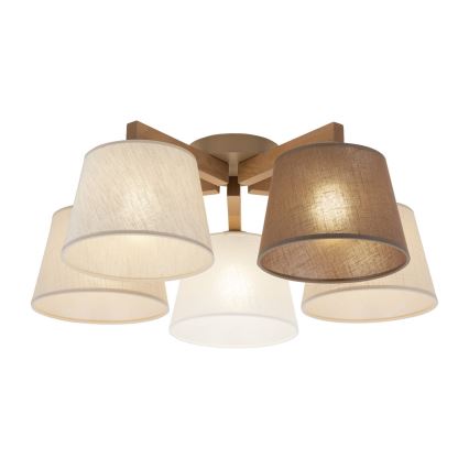 BRILAGI - LED-Aufbau-Deckenleuchte LATTE SABIA 5xE27/15W/230V Kiefer/Mix