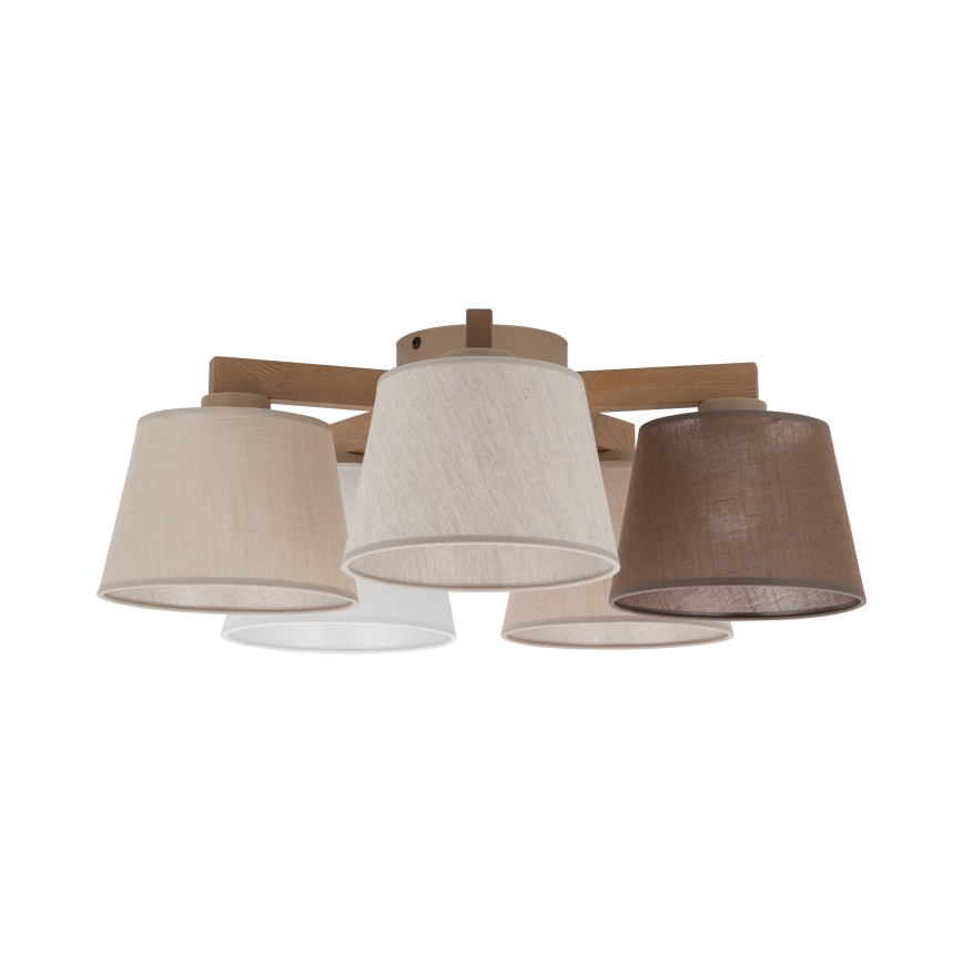 BRILAGI - LED-Aufbau-Deckenleuchte LATTE SABIA 5xE27/15W/230V Kiefer/Mix