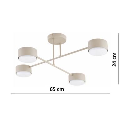 Brilagi - LED-Aufbau-Deckenleuchte MONO 4xGX53/30W/230V, beige