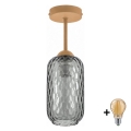 BRILAGI - LED-Aufbau-Deckenleuchte RETRO GLASS 1xE27/60W/230V Ø 14 cm beige/rauchgrau