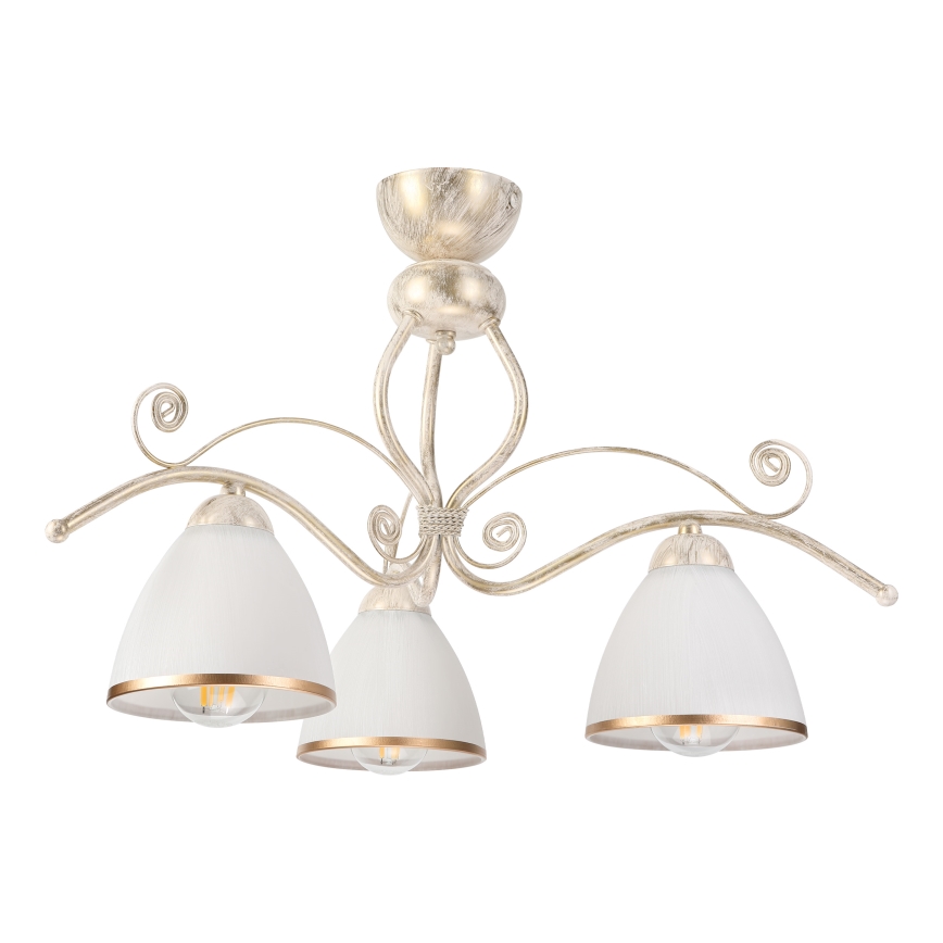 Brilagi - LED-Aufbau-Kronleuchter ANTICO 3xE27/60W/230V weiß patiniert