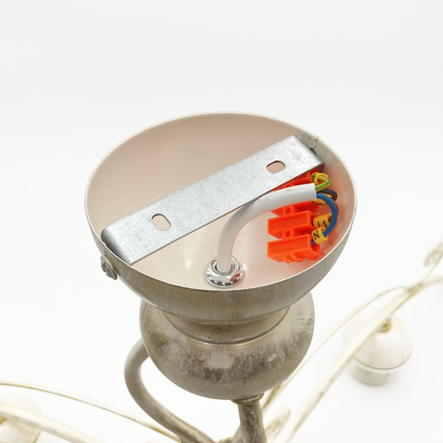 Brilagi - LED-Aufbau-Kronleuchter ANTICO 3xE27/60W/230V weiß patiniert