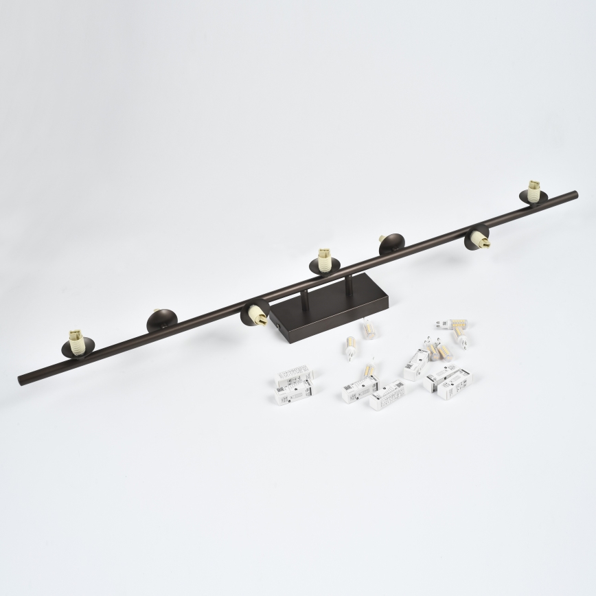 Brilagi - LED-Aufbau-Kronleuchter MILLA 7xG9/3W/230V braun/rauchbraun