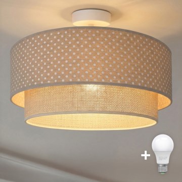 Brilagi - LED-Aufbauleuchte BOHO BOBO 1xE27/10W/230V Ø 40 cm, gepunktet, beige/creme