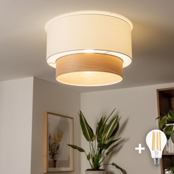 Brilagi - LED-Aufbauleuchte CERIA 1xE27/40W/230V Ø 50 cm weiß/beige