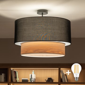 Brilagi - LED-Aufbauleuchte CERIA 1xE27/60W/230V Ø 50 cm schwarz/beige