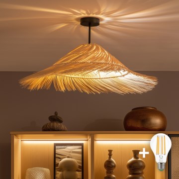 Brilagi - LED-Aufbauleuchte CERIA BOHO 1xE27/60W/230V Ø 70 cm schwarz/beige