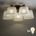 BRILAGI - LED-Aufbauleuchte LATTE 5xE27/15W/230V Kiefer/weiß