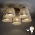 BRILAGI - LED-Aufbauleuchte LATTE SABIA 5xE27/15W/230V Kiefer/Creme