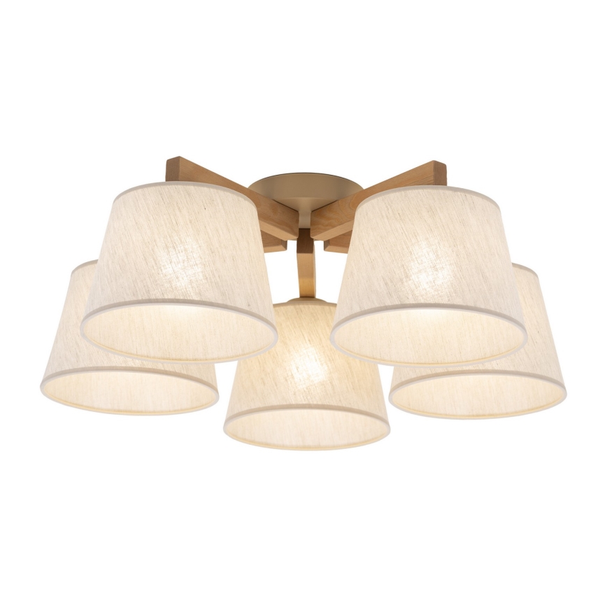 BRILAGI - LED-Aufbauleuchte LATTE SABIA 5xE27/15W/230V Kiefer/Creme