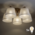 BRILAGI - LED-Aufbauleuchte LATTE SABIA 5xE27/15W/230V Kiefer/weiß