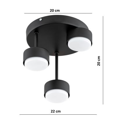 Brilagi - LED-Aufbauleuchte MONO 3xGX53/30W/230V schwarz