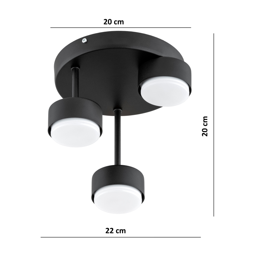Brilagi - LED-Aufbauleuchte MONO 3xGX53/30W/230V schwarz
