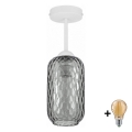 BRILAGI - LED-Aufbauleuchte RETRO GLASS 1xE27/60W/230V Ø 14 cm weiß/rauchgrau