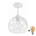 BRILAGI - LED-Aufbauleuchte RETRO GLASS 1xE27/60W/230V Ø 25 cm weiß/klar