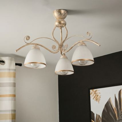 Brilagi - LED Aufgesetzte Deckenleuchte ANTICO 3xE27/60W/230V 3000K weiße Patina