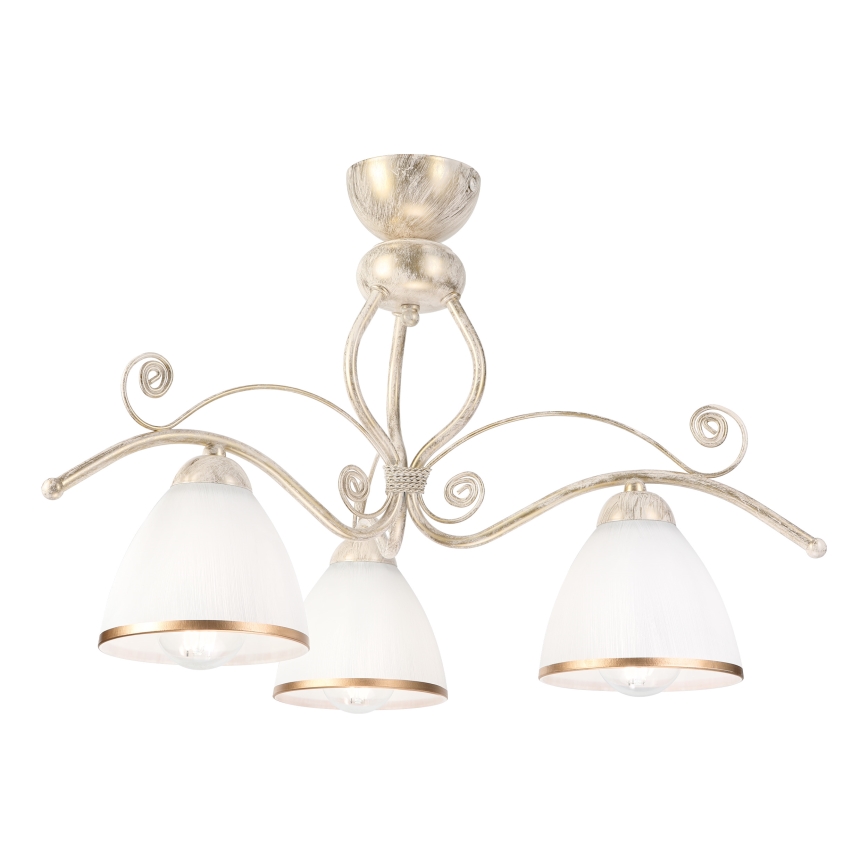 Brilagi - LED Aufgesetzte Deckenleuchte ANTICO 3xE27/60W/230V 3000K weiße Patina