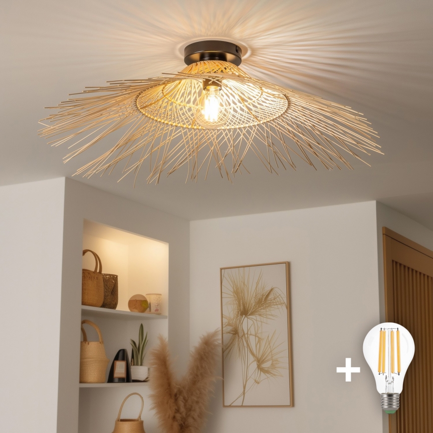 Brilagi - LED-Aufgesetzte Deckenleuchte CERIA BOHO 1xE27/40W/230V Ø 100 cm Bambus