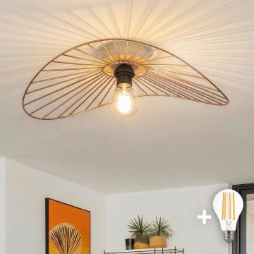 Brilagi - LED Aufgesetzte Deckenleuchte CERIA WIRE 1xE27/40W/230V 40x56 cm Bronze/Eiche
