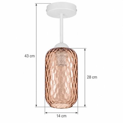 BRILAGI - LED Aufgesetzte Deckenleuchte RETRO GLASS 1xE27/60W/230V Ø 14 cm weiß/rauchbraun