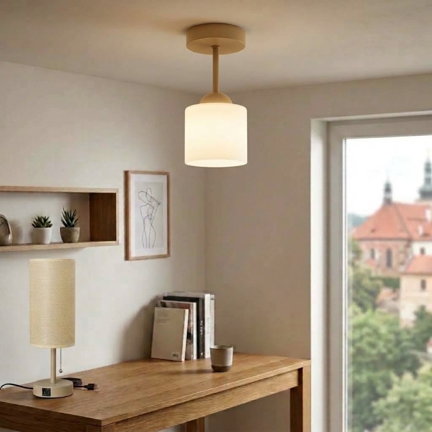 BRILAGI - LED aufgesetzte Deckenleuchte RETRO GLASS 1xE27/60W/230V Ø 10 cm beige/weiß