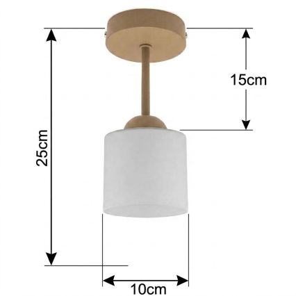 BRILAGI - LED aufgesetzte Deckenleuchte RETRO GLASS 1xE27/60W/230V Ø 10 cm beige/weiß