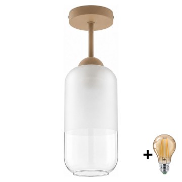 BRILAGI - LED Aufgesetzte Deckenleuchte RETRO GLASS 1xE27/60W/230V Ø 14 cm beige/weiß