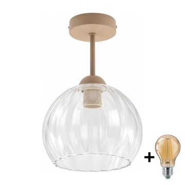 BRILAGI - LED Aufgesetzte Deckenleuchte RETRO GLASS 1xE27/60W/230V Ø 25 cm beige/klar