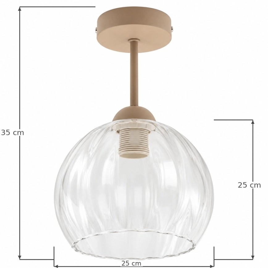 BRILAGI - LED Aufgesetzte Deckenleuchte RETRO GLASS 1xE27/60W/230V Ø 25 cm beige/klar