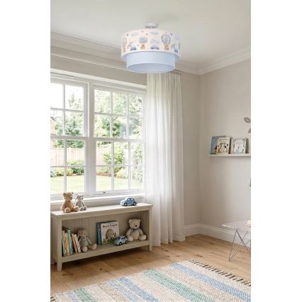 Brilagi - LED Kinder-Deckenleuchte BOBO 1xE27/60W/230V Ø 40 cm creme/blau/Teddybären
