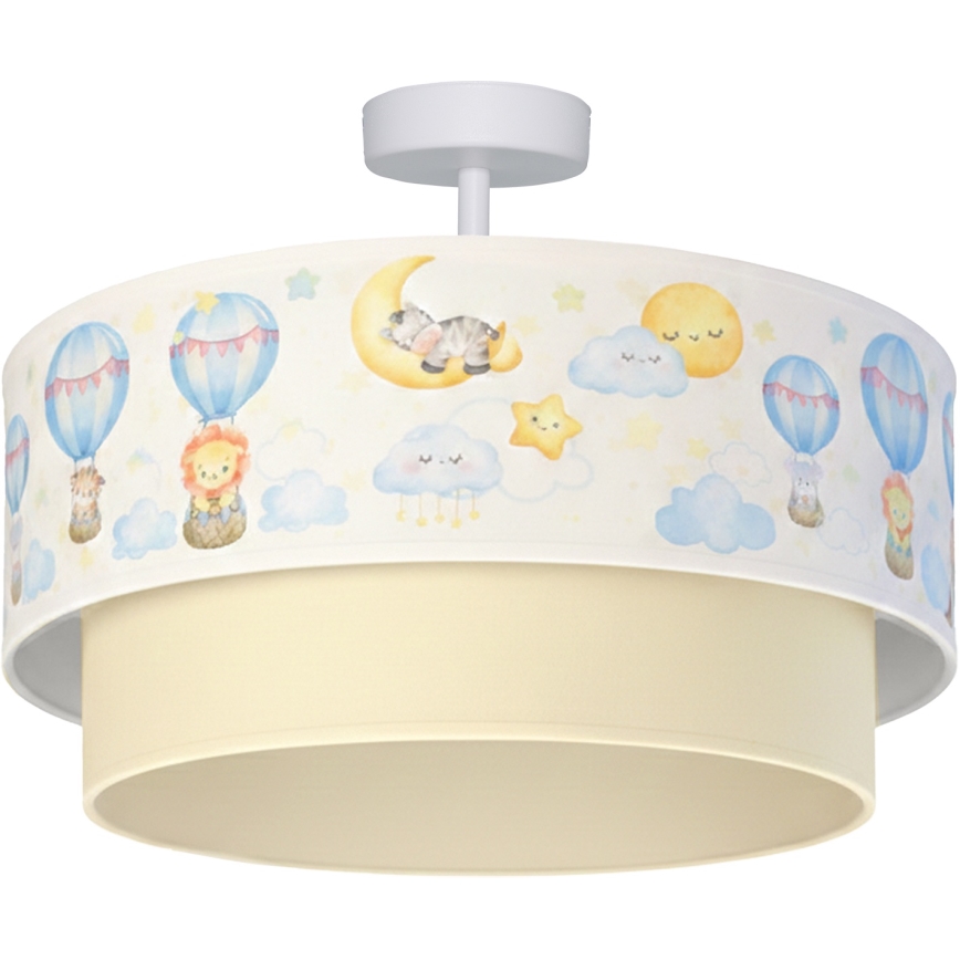 Brilagi - LED-Aufbauleuchte für Kinder BOBO 1xE27/60W/230V Ø 40 cm weiß/beige/Tiermotive