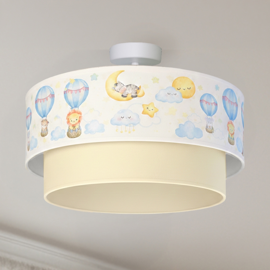 Brilagi - LED-Aufbauleuchte für Kinder BOBO 1xE27/60W/230V Ø 40 cm weiß/beige/Tiermotive