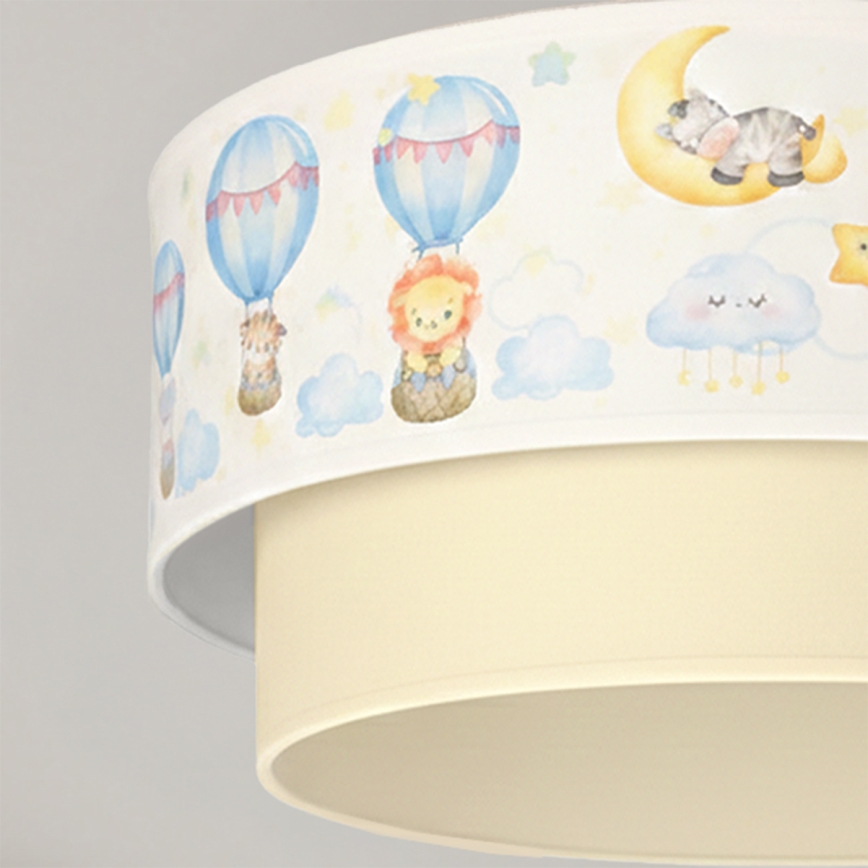 Brilagi - LED-Aufbauleuchte für Kinder BOBO 1xE27/60W/230V Ø 40 cm weiß/beige/Tiermotive