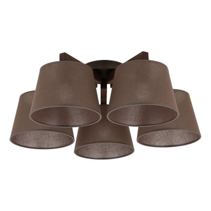 BRILAGI - LED Aufgesetzter Kronleuchter LATTE 5xE27/15W/230V Kiefer/Braun
