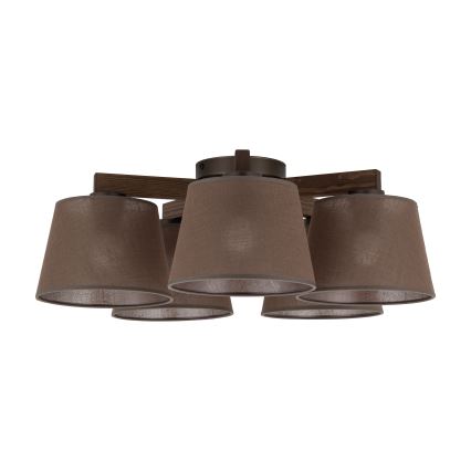 BRILAGI - LED Aufgesetzter Kronleuchter LATTE 5xE27/15W/230V Kiefer/Braun