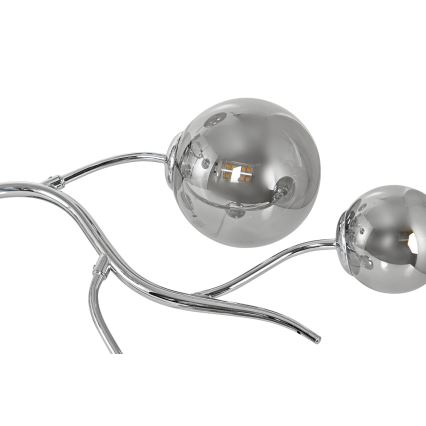 Brilagi - LED aufgesetzter Kronleuchter MISTEL 9xG9/3W/230V schwarz-chrom/rauchglas