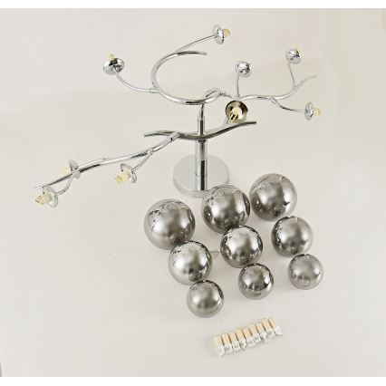 Brilagi - LED aufgesetzter Kronleuchter MISTEL 9xG9/3W/230V schwarz-chrom/rauchglas