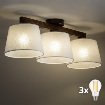 BRILAGI - LED-Aufputz-Deckenleuchte LATTE 3xE27/15W/230V Kiefer/weiß