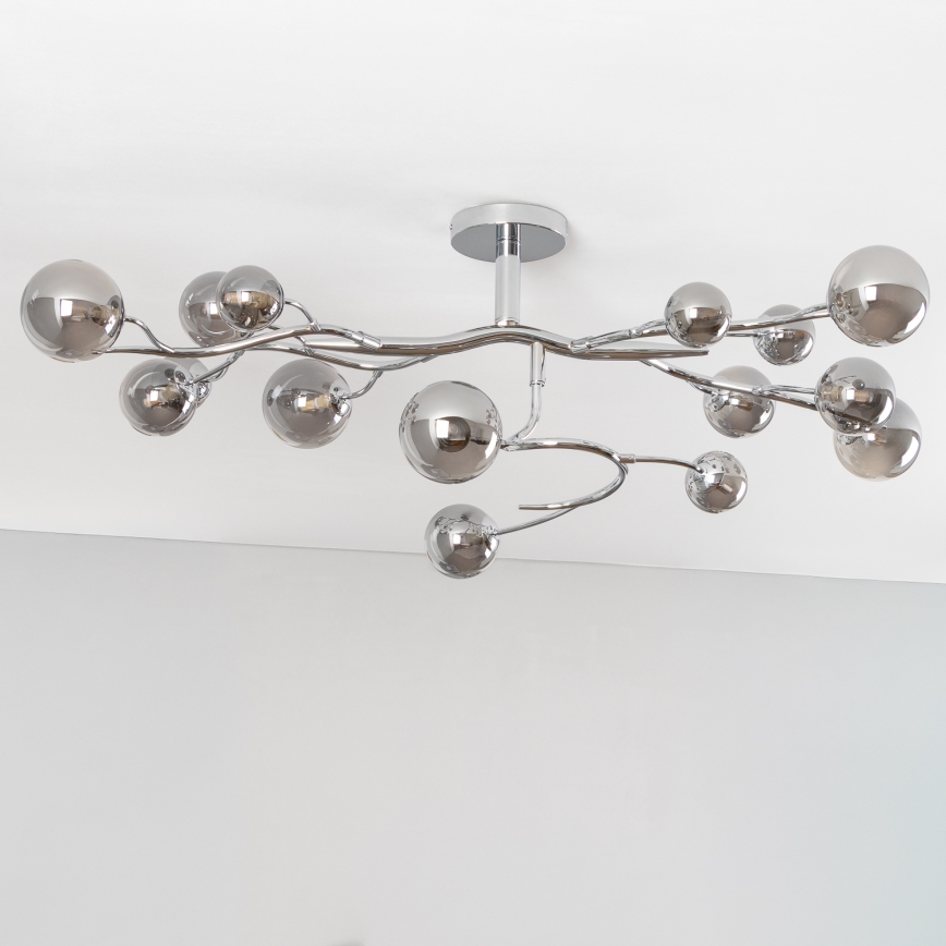 Brilagi - LED-Aufputz-Deckenleuchte MISTEL 15xG9/3W/230V schwarz-chrom/rauchglas