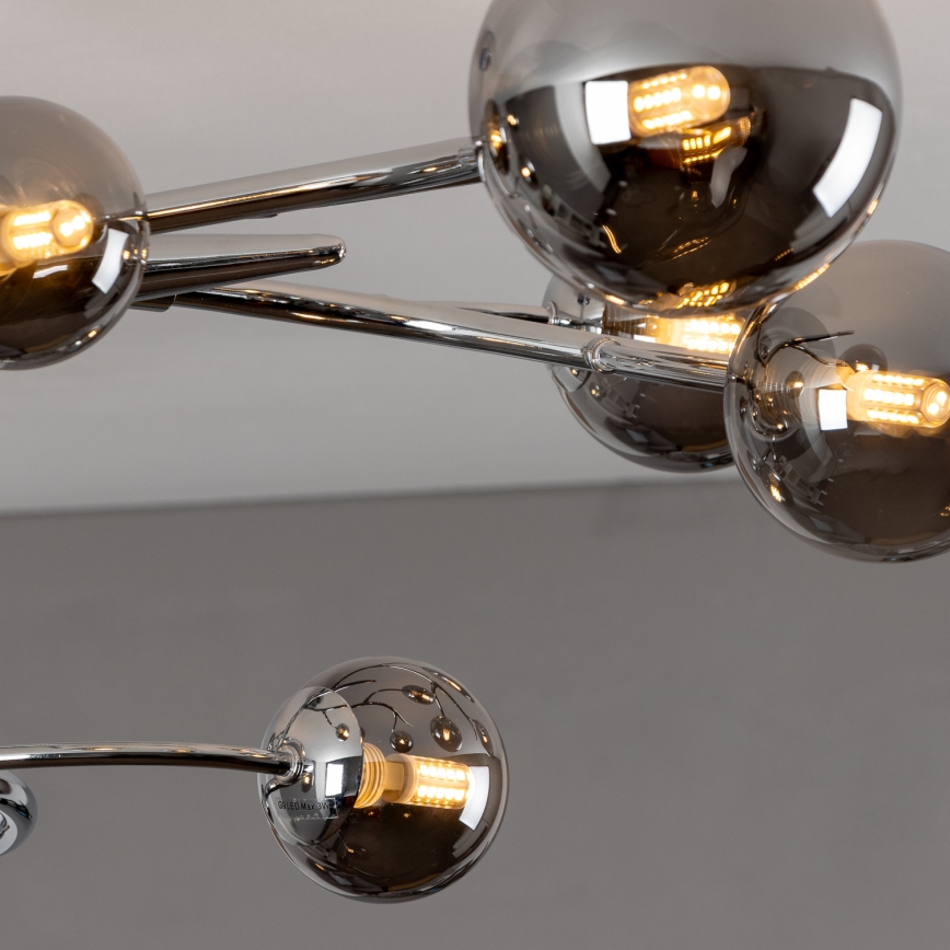 Brilagi - LED-Aufputz-Deckenleuchte MISTEL 15xG9/3W/230V schwarz-chrom/rauchglas