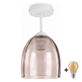 BRILAGI - LED Aufputz-Deckenleuchte RETRO GLASS 1xE27/60W/230V Ø 17 cm weiß/rauchbeige
