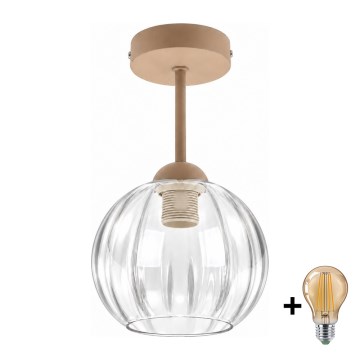 BRILAGI - LED-Aufputz-Deckenleuchte RETRO GLASS 1xE27/60W/230V Ø 18 cm beige/klar