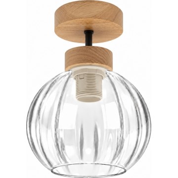 BRILAGI - LED Aufputz-Deckenleuchte RETRO GLASS 1xE27/60W/230V Ø 18 cm Eiche/klarglas